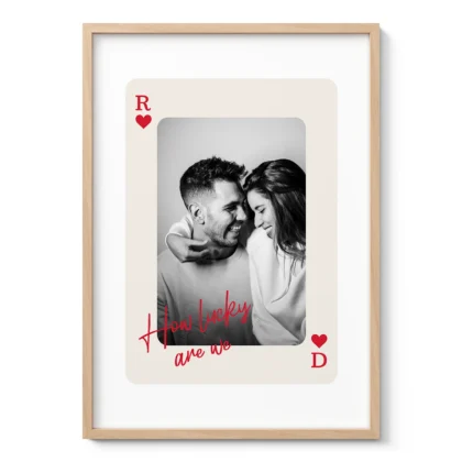 Personalised Playing Card Photo Print – Custom Couple Wall Art