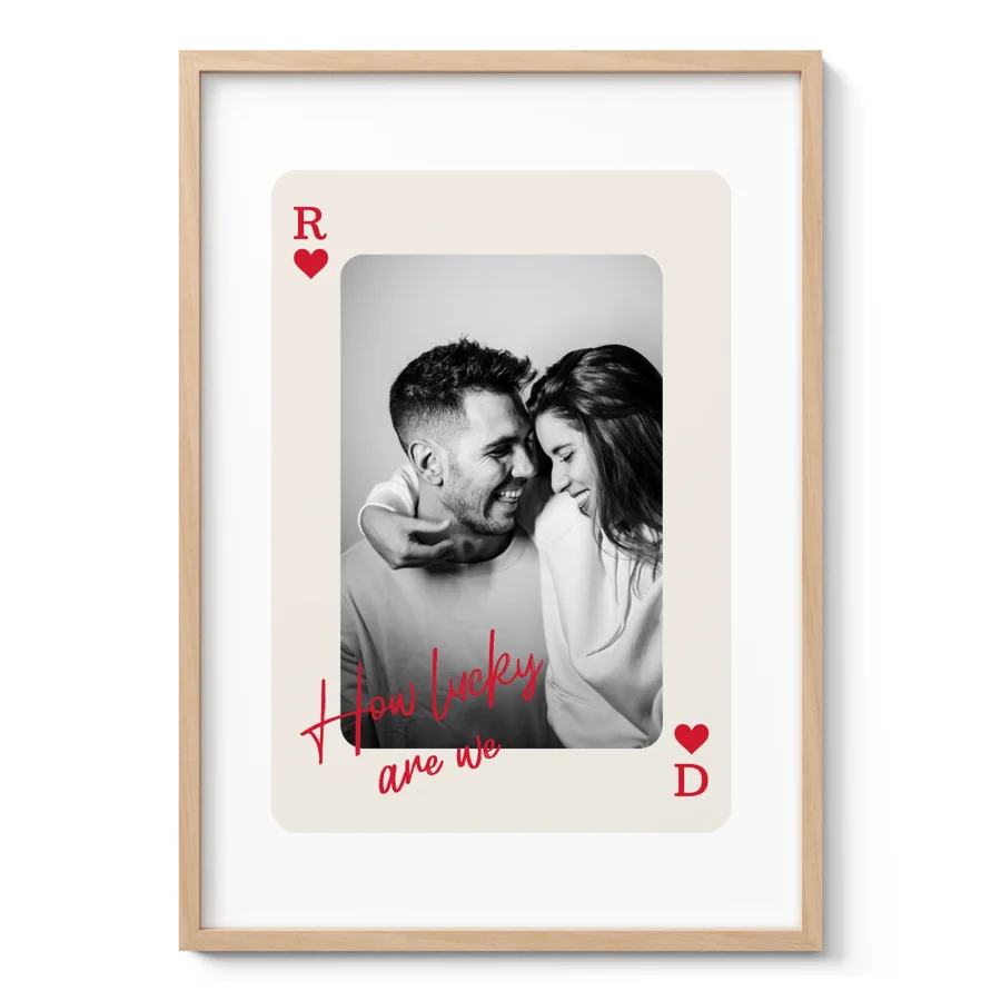 Personalised Playing Card Photo Print – Custom Couple Wall Art