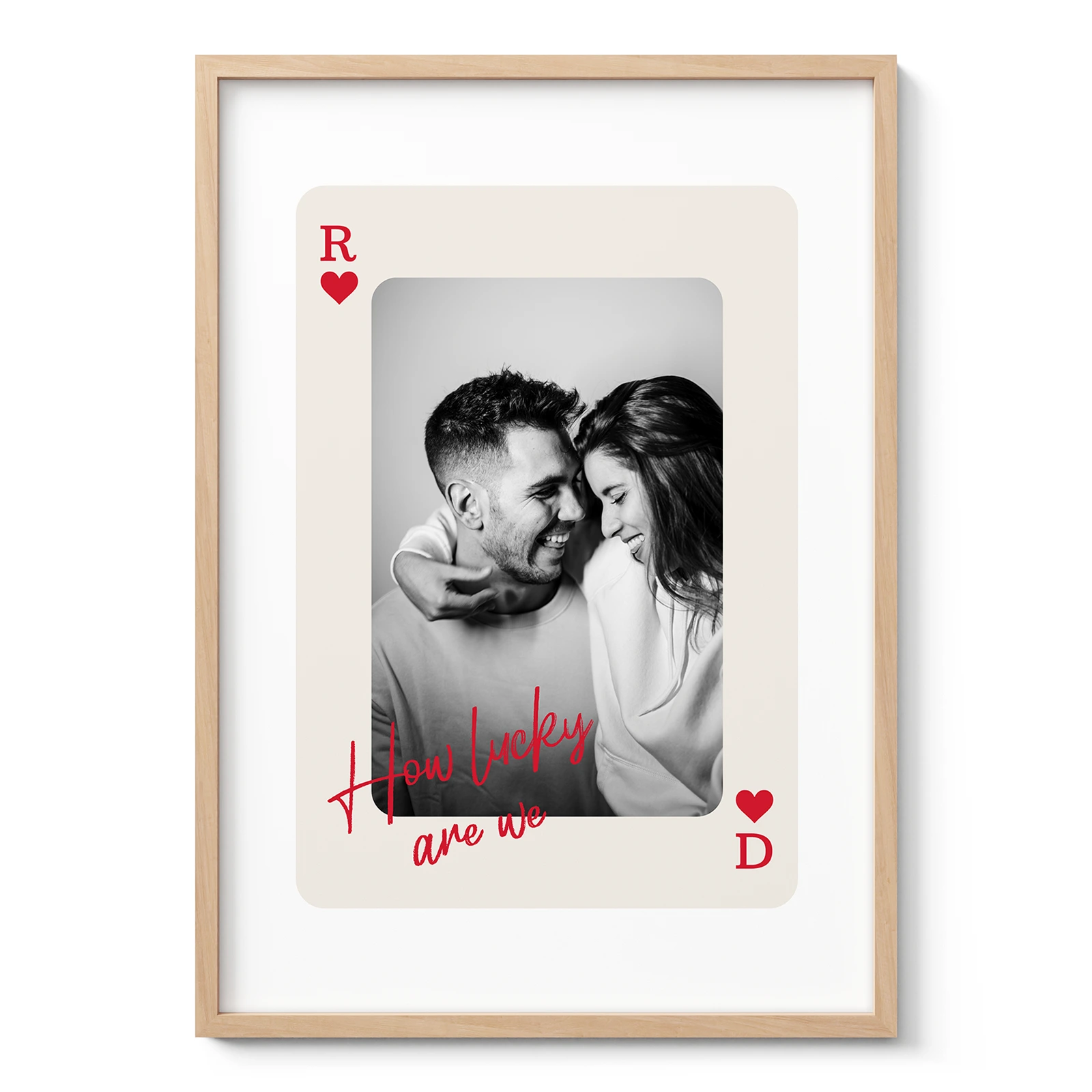 Personalised Playing Card Photo Print – Custom Couple Wall Art