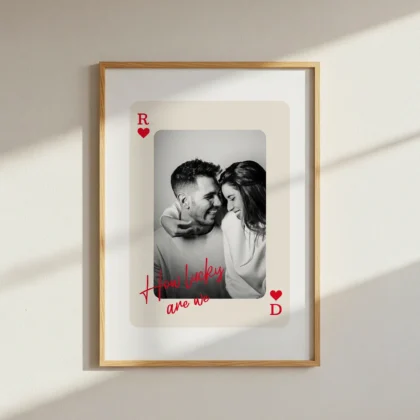 Personalised Playing Card Photo Print – Custom Couple Wall Art