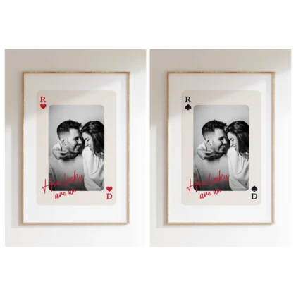 Personalised Playing Card Photo Print – Custom Couple Wall Art