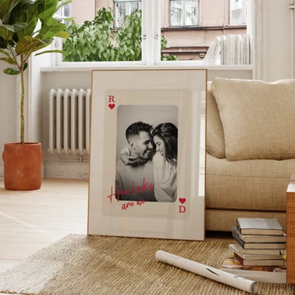 Personalised Playing Card Photo Print – Custom Couple Wall Art