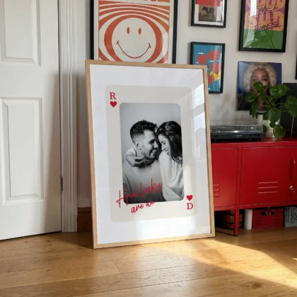 Personalised Playing Card Photo Print – Custom Couple Wall Art