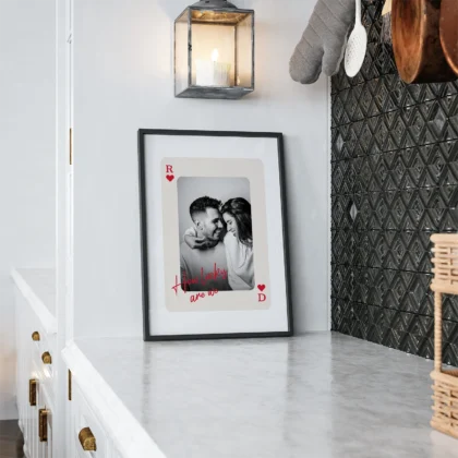 Personalised Playing Card Photo Print – Custom Couple Wall Art