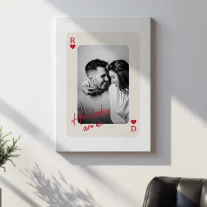 Personalised Playing Card Photo Print – Custom Couple Wall Art